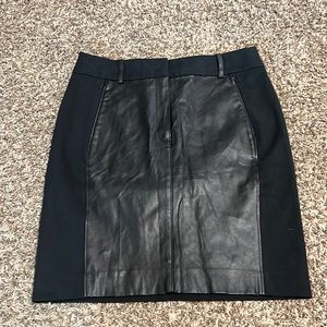 Black pencil skirt with leather detailing